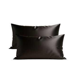 CozyLux Standard Pillowcase 20” X 26”  100% Microfiber Satin Black Pack of 2